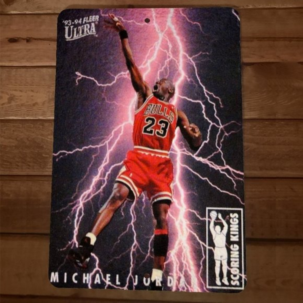 Jordan Scoring King 8x12 Metal Wall Sign‎ Poster Michael Basketball Card Artwork